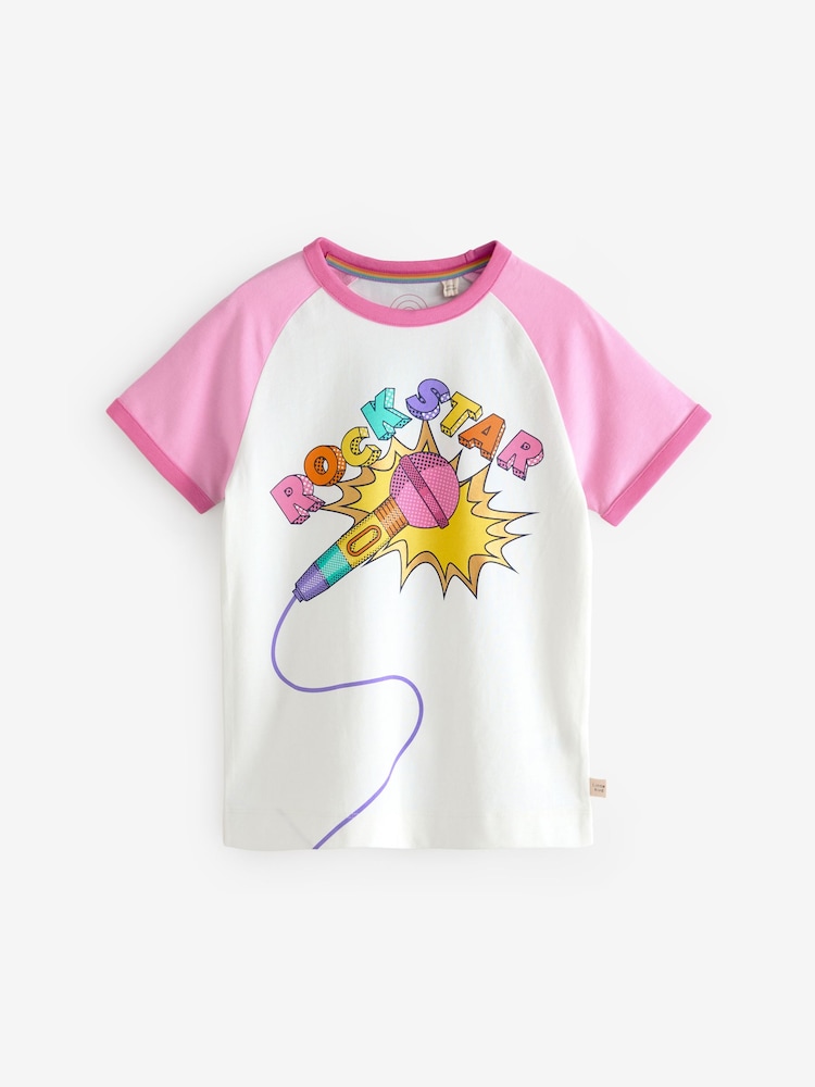 Rosa - Little Bird by Jools Oliver Rainbow Raglan Short Sleeve T-Shirt - Imagen 1 de 7 Rosa - Little Bird by Jools Oliver Rainbow Raglan Short Sleeve T-Shirt - Imagen 1 de 7