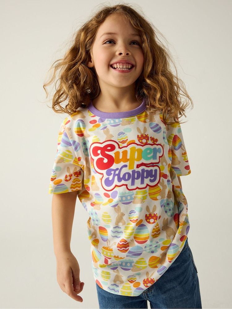 Little Bird by Jools Oliver Lilac Purple Colourful Short Sleeve Super Hoppy T-Shirt - Image 5 of 7