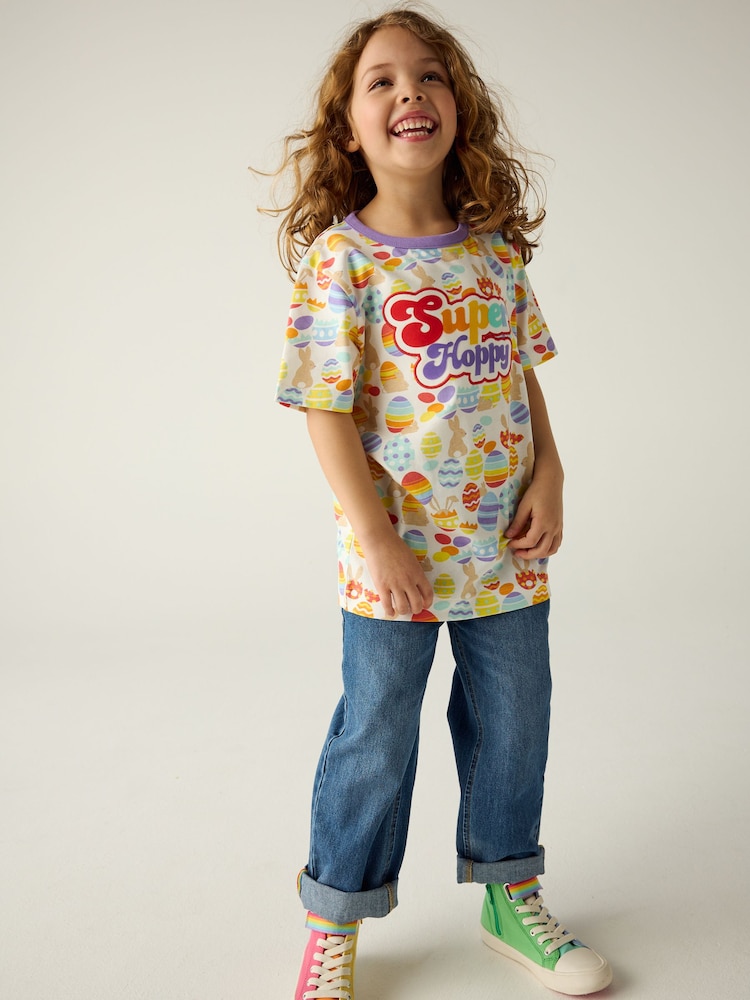 Little Bird by Jools Oliver Lilac Purple Colourful Short Sleeve Super Hoppy T-Shirt - Image 6 of 7