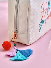 White Faux Leather Slogan Makeup Bag - Image 3 of 3