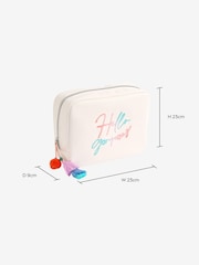 White Faux Leather Slogan Makeup Bag - Image 4 of 8