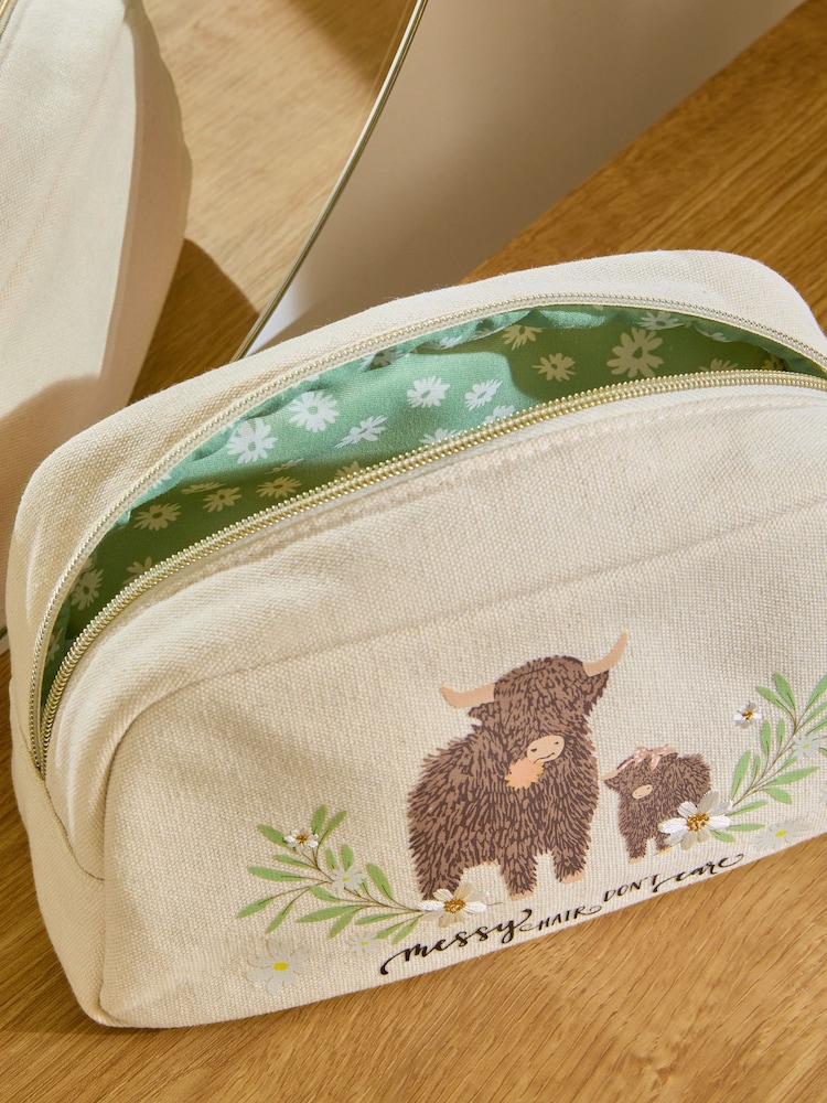 Natural Hamish the Highland Cow Makeup Bag - Image 2 of 4