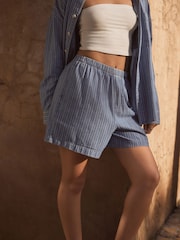 Bande bleue - Short100léger % coton à enfiler Denim - Image 2 de 7