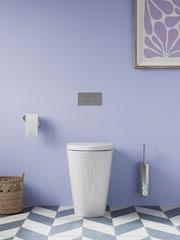 Britton Bathrooms White Sphere Rimless Tall Back to Wall WC Toilet - Image 1 of 5