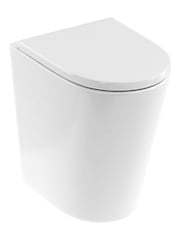 Britton Bathrooms White Sphere Rimless Tall Back to Wall WC Toilet - Image 4 of 5