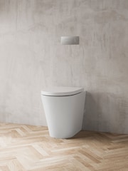 Britton Bathrooms White Sphere Rimless Back to Wall WC Toilet - Image 1 of 3