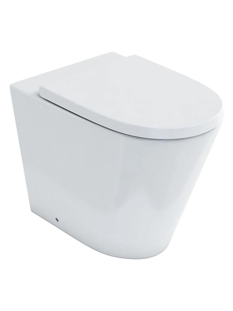 Britton Bathrooms White Sphere Rimless Back to Wall WC Toilet - Image 2 of 3