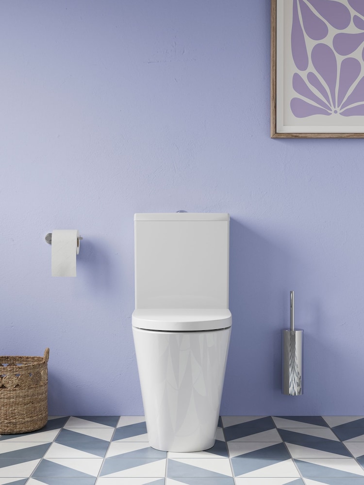 Britton Bathrooms White Sphere Rimless Close Coupled WC Toilet - Image 1 of 4
