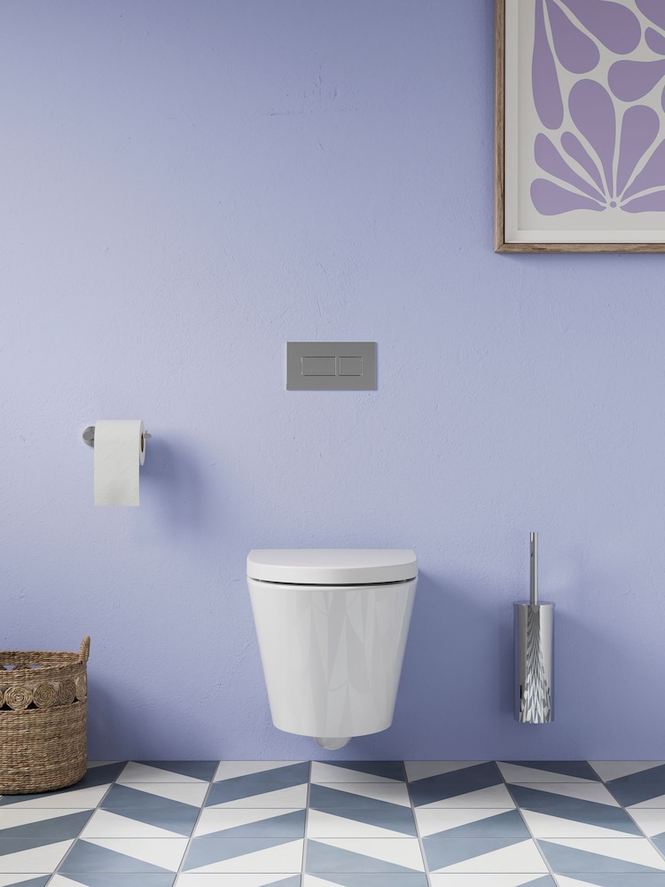 Britton Bathrooms White Sphere Rimless Wall Hung WC Toilet - Image 1 of 5