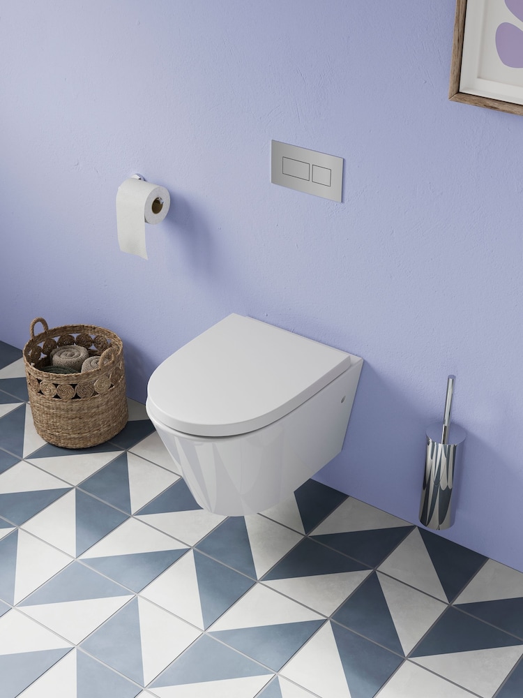 Britton Bathrooms White Sphere Rimless Wall Hung WC Toilet - Image 2 of 5