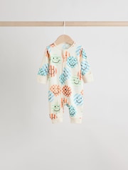 Orange 3 Pack Two Way Zip 100% Cotton Baby Sleepsuits (0mths-3yrs) - Image 2 of 12