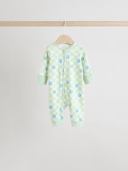 Orange 3 Pack Two Way Zip 100% Cotton Baby Sleepsuits (0mths-3yrs) - Image 3 of 12
