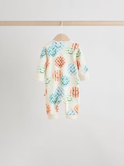 Orange 3 Pack Two Way Zip 100% Cotton Baby Sleepsuits (0mths-3yrs) - Image 6 of 12