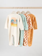 Minerali - Baby Two Way Zip 100% Cotton Sleepsuits 4 Pack (0mths-2yrs) - Slika 6 iz 13