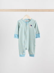 Rouge/Bleu - Combinaisons de nuit à fermeture éclair pour bébés 3 Pack (0mths-3yrs) - Image 6 de 12