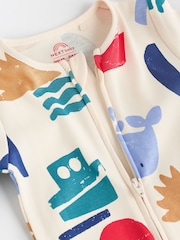 Rouge/Bleu - Combinaisons de nuit à fermeture éclair pour bébés 3 Pack (0mths-3yrs) - Image 9 de 12