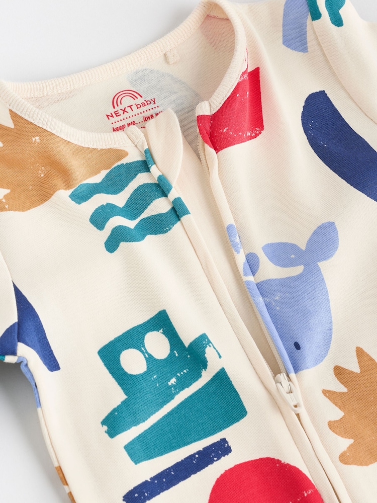 Red/Blue Two Way Zip Baby Sleepsuits 3 Pack (0mths-3yrs) - Image 9 of 12