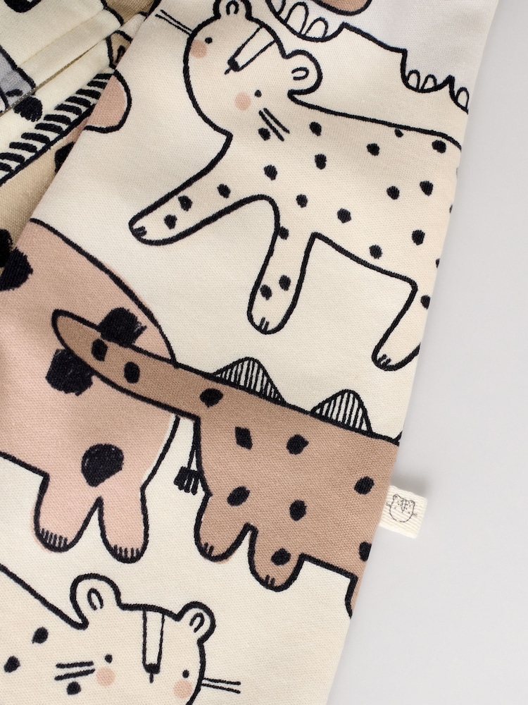 Brown/Cream Two Way Zip Baby Sleepsuits 3 Pack (0mths-2yrs) - Image 11 of 13
