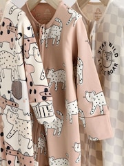 Brown/Cream Two Way Zip Baby Sleepsuits 3 Pack (0mths-2yrs) - Image 7 of 13