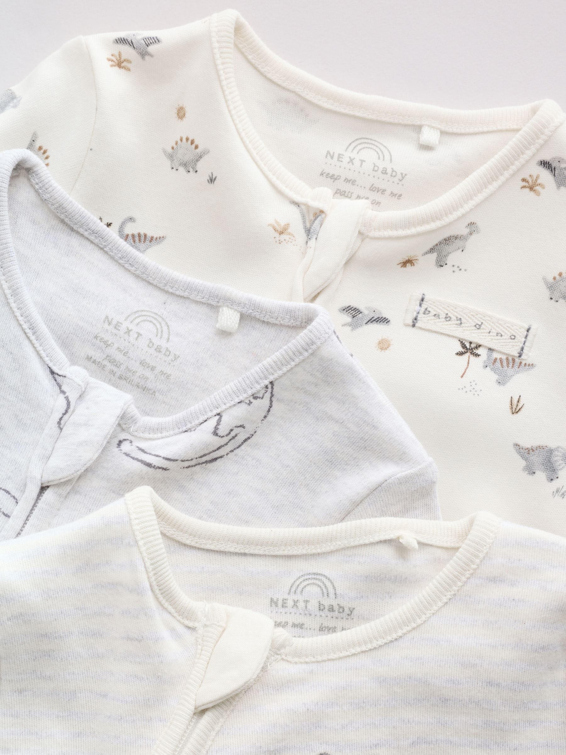 Buy Grey Two Way Zip Baby Sleepsuits 3 Pack (0-2yrs) from Next USA