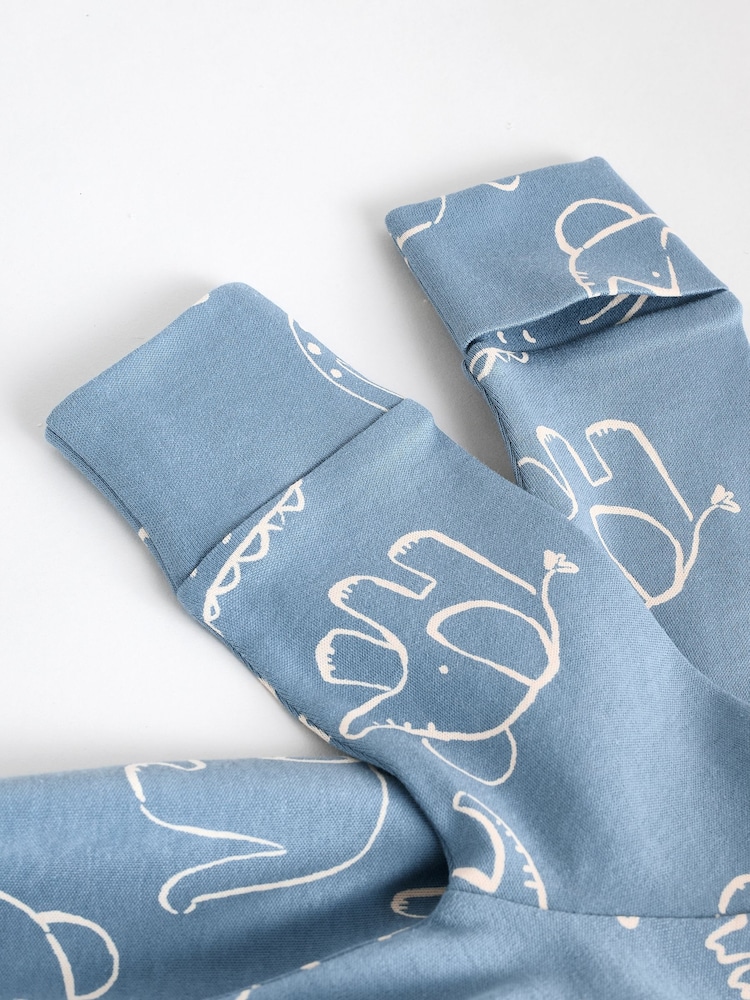 Brown/Blue Baby Sleepsuits 3 Pack (0mths-3yrs) - Image 11 of 12