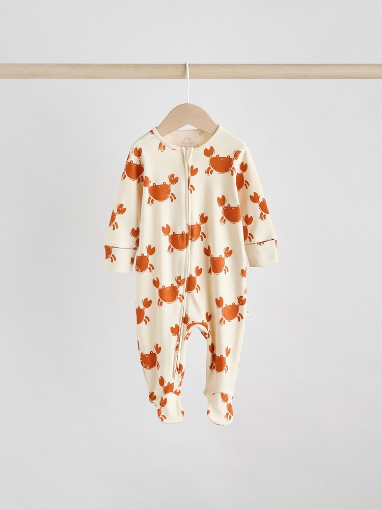 Multi Baby Two Way Zip Sleepsuits 3 Pack (0-2yrs) - Image 3 of 12