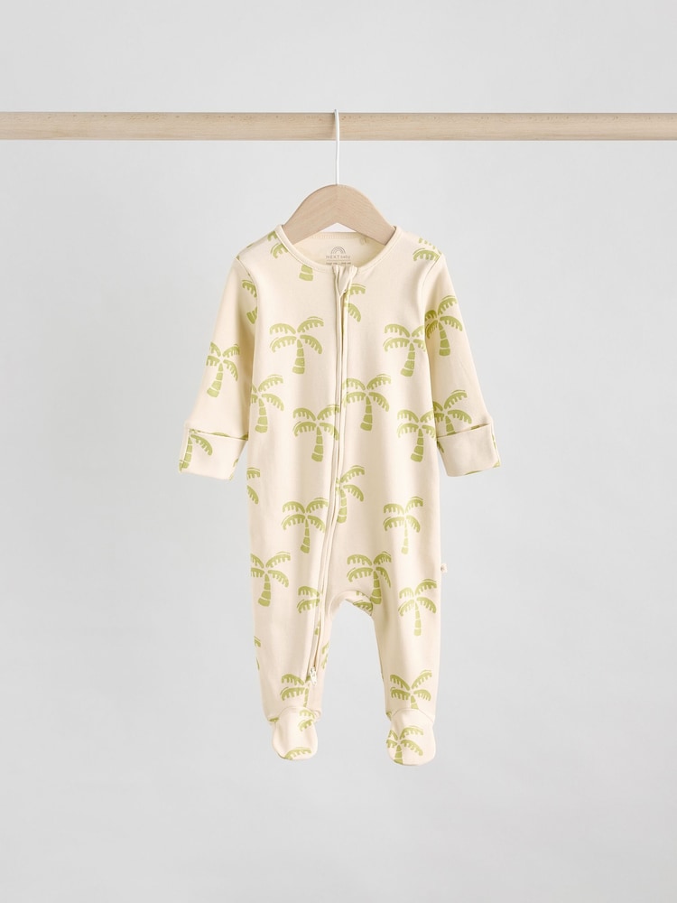 Multi Baby Two Way Zip Sleepsuits 3 Pack (0-2yrs) - Image 5 of 12