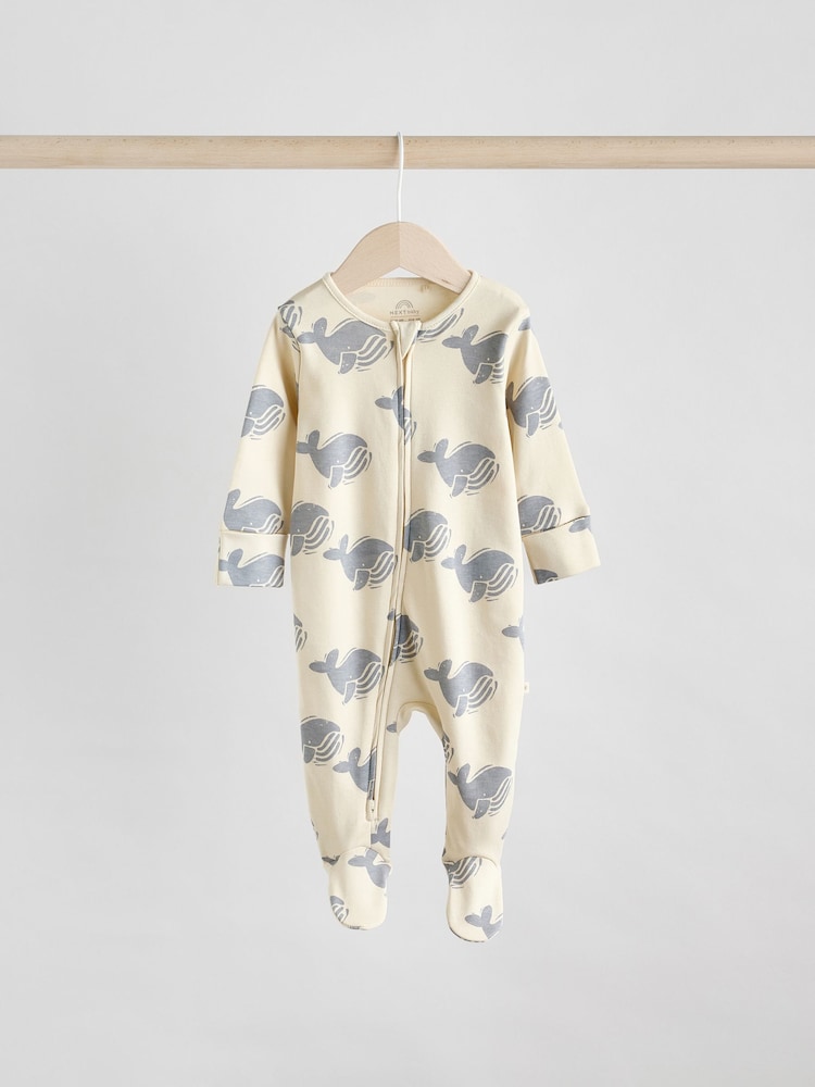 Multi Baby Two Way Zip Sleepsuits 3 Pack (0-2yrs) - Image 6 of 12