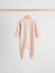 Blue 3 Pack Baby Slogan 100% Cotton Sleepsuits (0mths-2yrs) - Image 7 of 18