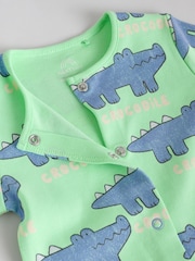 Multi 4 Pack Animal Baby 100% Cotton Sleepsuits (0mths-2yrs) - Image 10 of 13