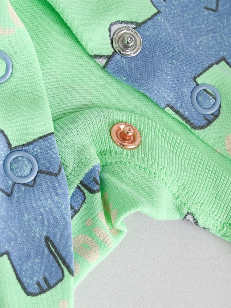 Multi 4 Pack Animal Baby 100% Cotton Sleepsuits (0mths-2yrs) - Image 13 of 13