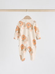 Multi 4 Pack Animal Baby 100% Cotton Sleepsuits (0mths-2yrs) - Image 4 of 13