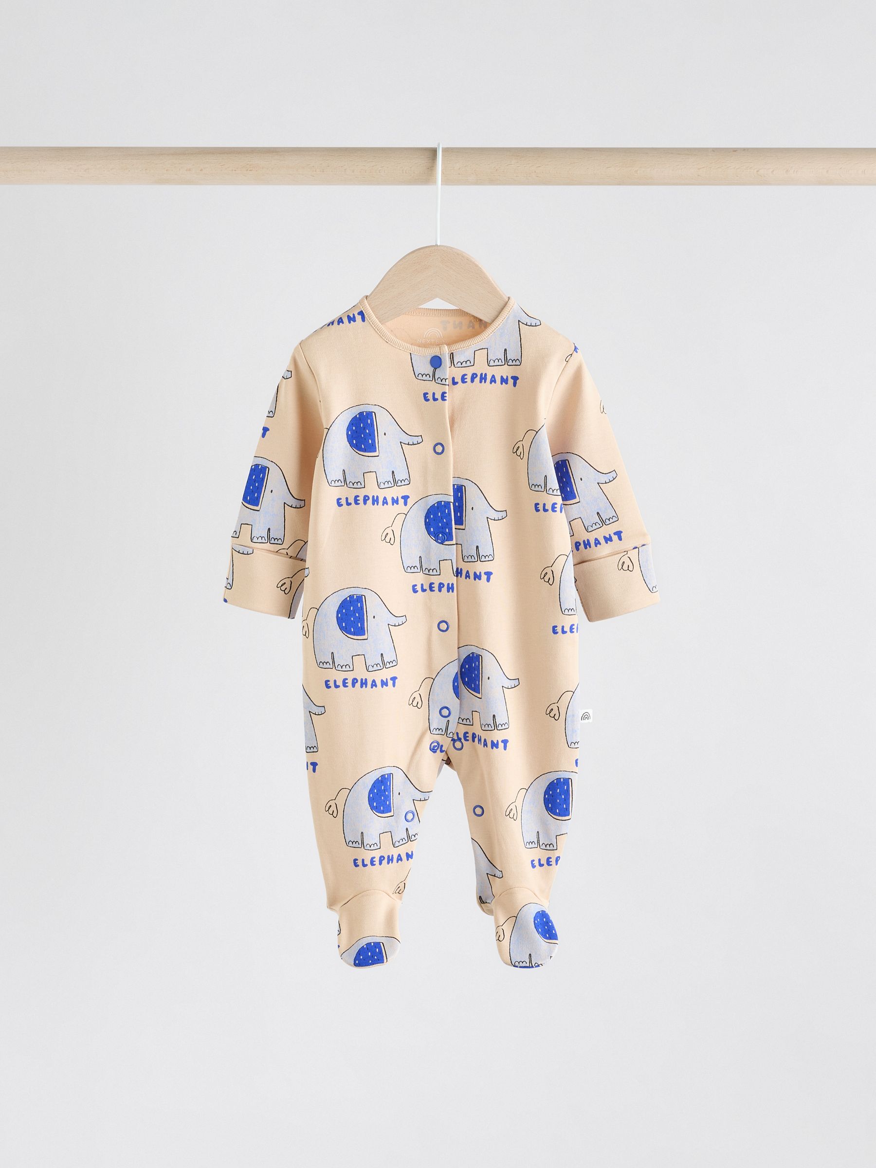 Buy Multi 4 Pack Animal Baby 100% Cotton Sleepsuits (0mths-2yrs