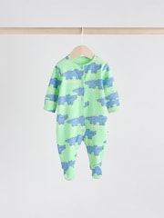 Multi 4 Pack Animal Baby 100% Cotton Sleepsuits (0mths-2yrs) - Image 6 of 13