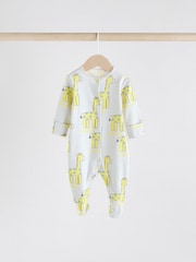 Multi 4 Pack Animal Baby 100% Cotton Sleepsuits (0mths-2yrs) - Image 7 of 13