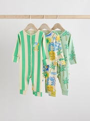 Grün - Helle Baby-Schlafanzüge mit Ananas-Motiv im 3er-Pack (0M.–3J.) - Bild 1 von 12