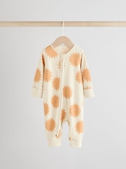 Navy/Camel Baby Two Way Zip Footless 100% Cotton Sleepsuits 3 Pack (0mths-3yrs) - Image 2 of 13