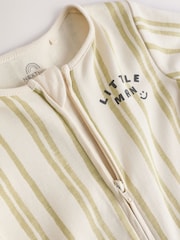 Ecru/Green Little Man Baby Sleepsuit (0mths-2yrs) - Image 7 of 12