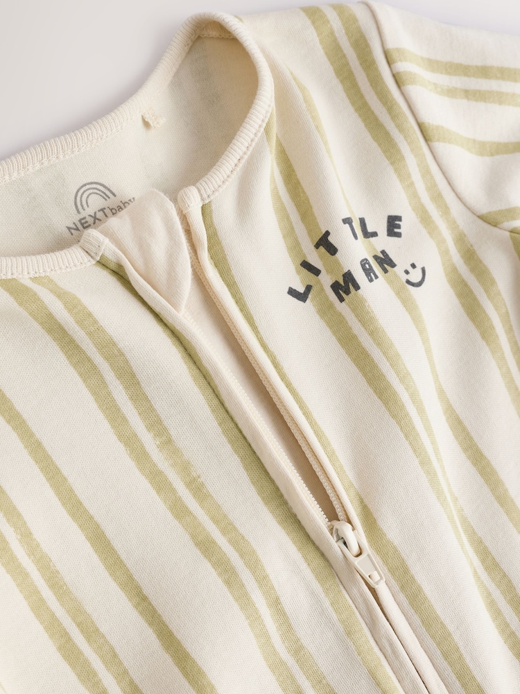 Ecru/Green Little Man Baby Sleepsuit (0mths-2yrs) - Image 7 of 12