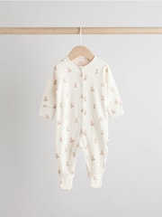 Neutral Baby Embroidered Sleepsuits 3 Pack (0-2yrs) - Image 3 of 12
