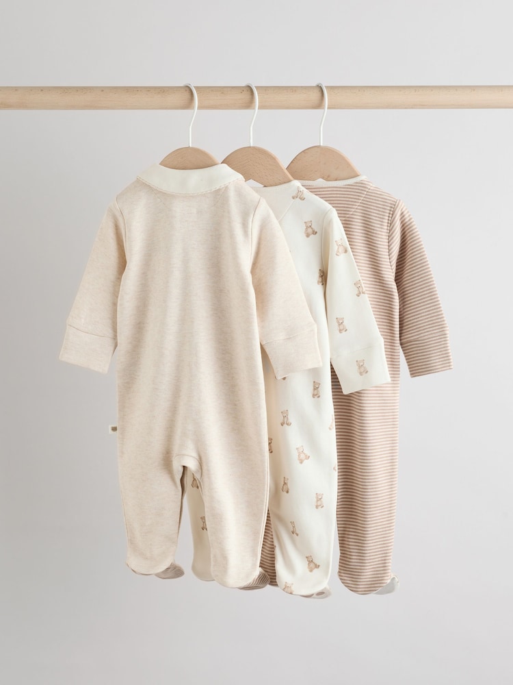 Neutral Baby Embroidered Sleepsuits 3 Pack (0-2yrs) - Image 5 of 12