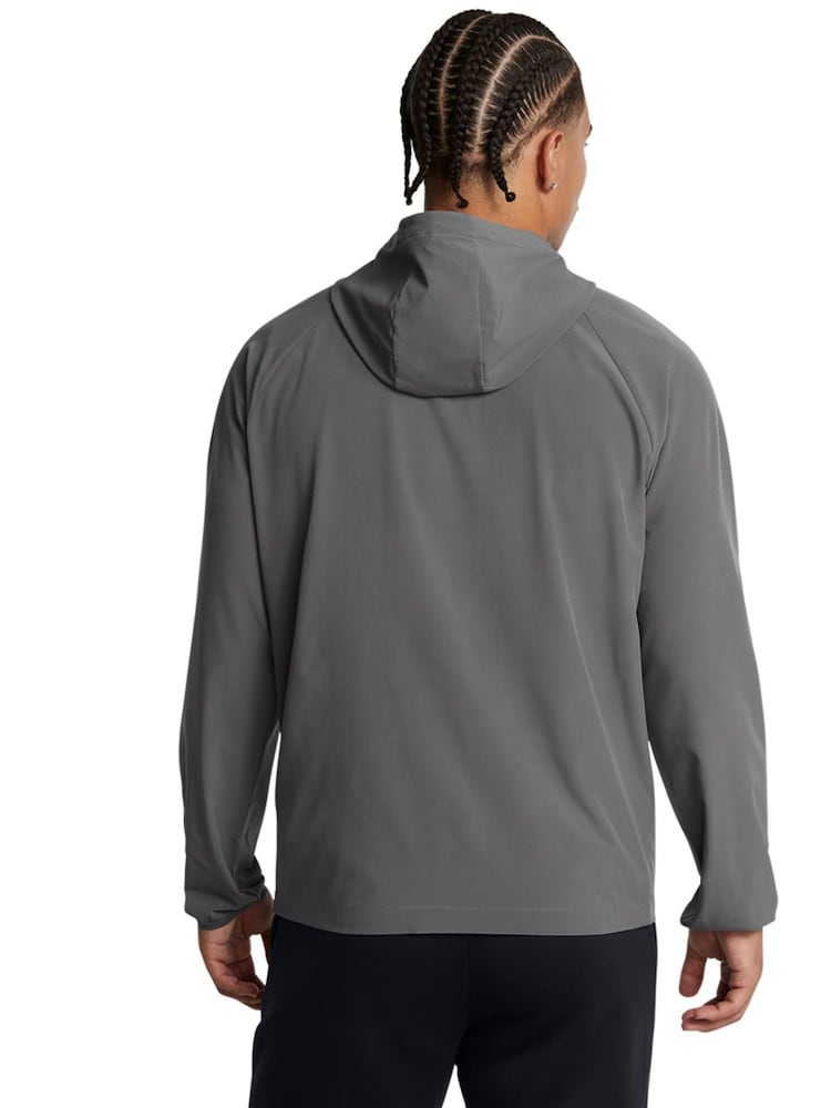 Under Armour Grey Stretch Woven Windbreaker - Image 2 of 5 Under Armour Grey Stretch Woven Windbreaker - Image 2 of 5