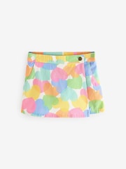 Little Bird by Jools Oliver Multi Rainbow Confetti Heart Twill 100% Cotton Skort - Image 4 of 7