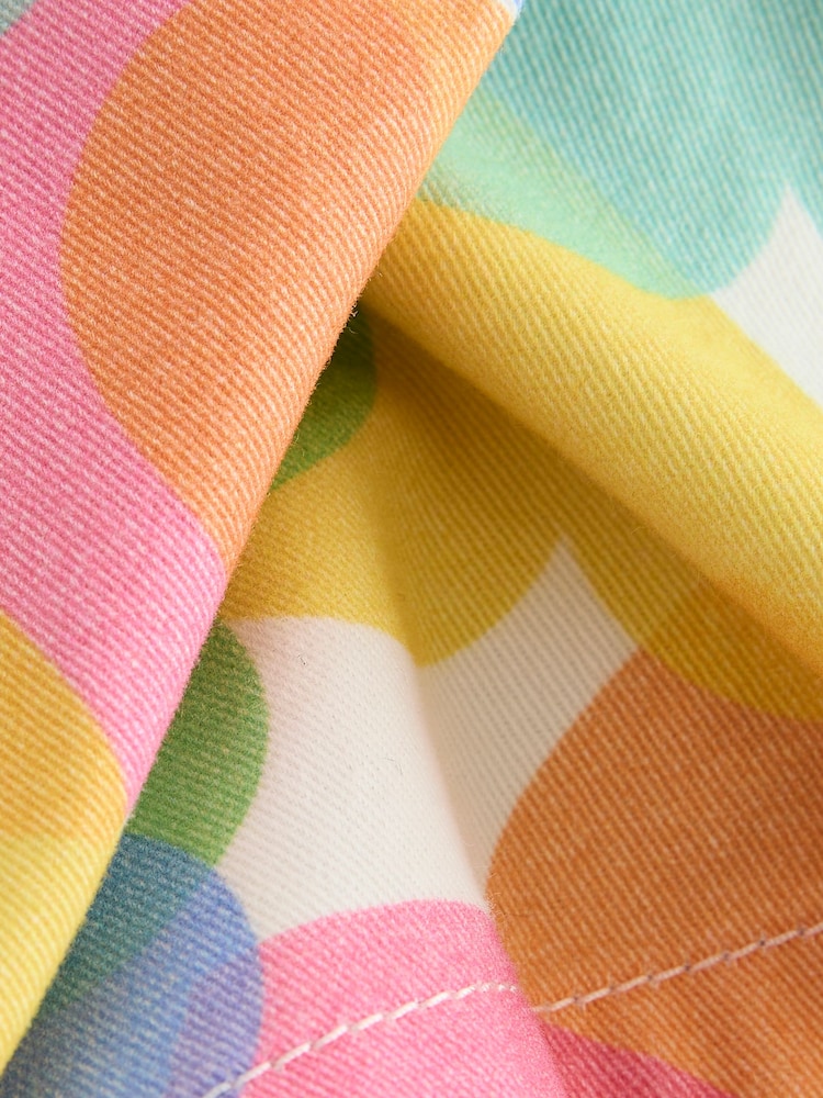 Little Bird by Jools Oliver Multi Rainbow Confetti Heart Twill 100% Cotton Skort - Image 7 of 7