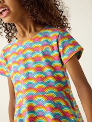 Rosa/morado - Vestido tipo skater de manga corta con diseño multicolor de Little Bird by Jools Oliver - Imagen 4 de 7