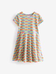 Rosa/morado - Vestido tipo skater de manga corta con diseño multicolor de Little Bird by Jools Oliver - Imagen 5 de 7