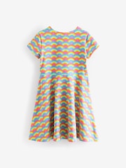 Rosa/morado - Vestido tipo skater de manga corta con diseño multicolor de Little Bird by Jools Oliver - Imagen 6 de 7
