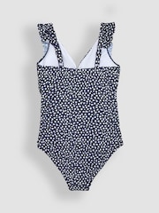 JoJo Maman Bébé Navy Maternity Ditsy Print Frill Sleeve V-Neck Swimsuit - Image 8 of 8