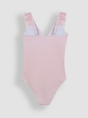 JoJo Maman Bébé Pink Maternity Stripe Frill Sleeve V-Neck Swimsuit - Image 8 of 8
