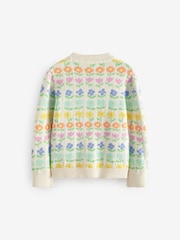 Little Bird by Jools Oliver White Floral Knitted Cardigan - Image 2 of 7